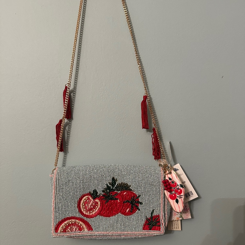 Tomato beaded bag